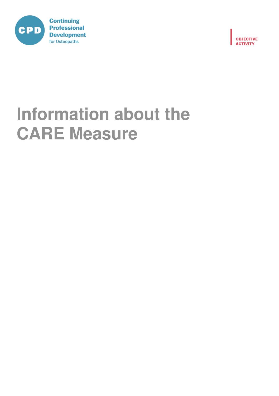 About the CARE measure – Continuing Professional Development